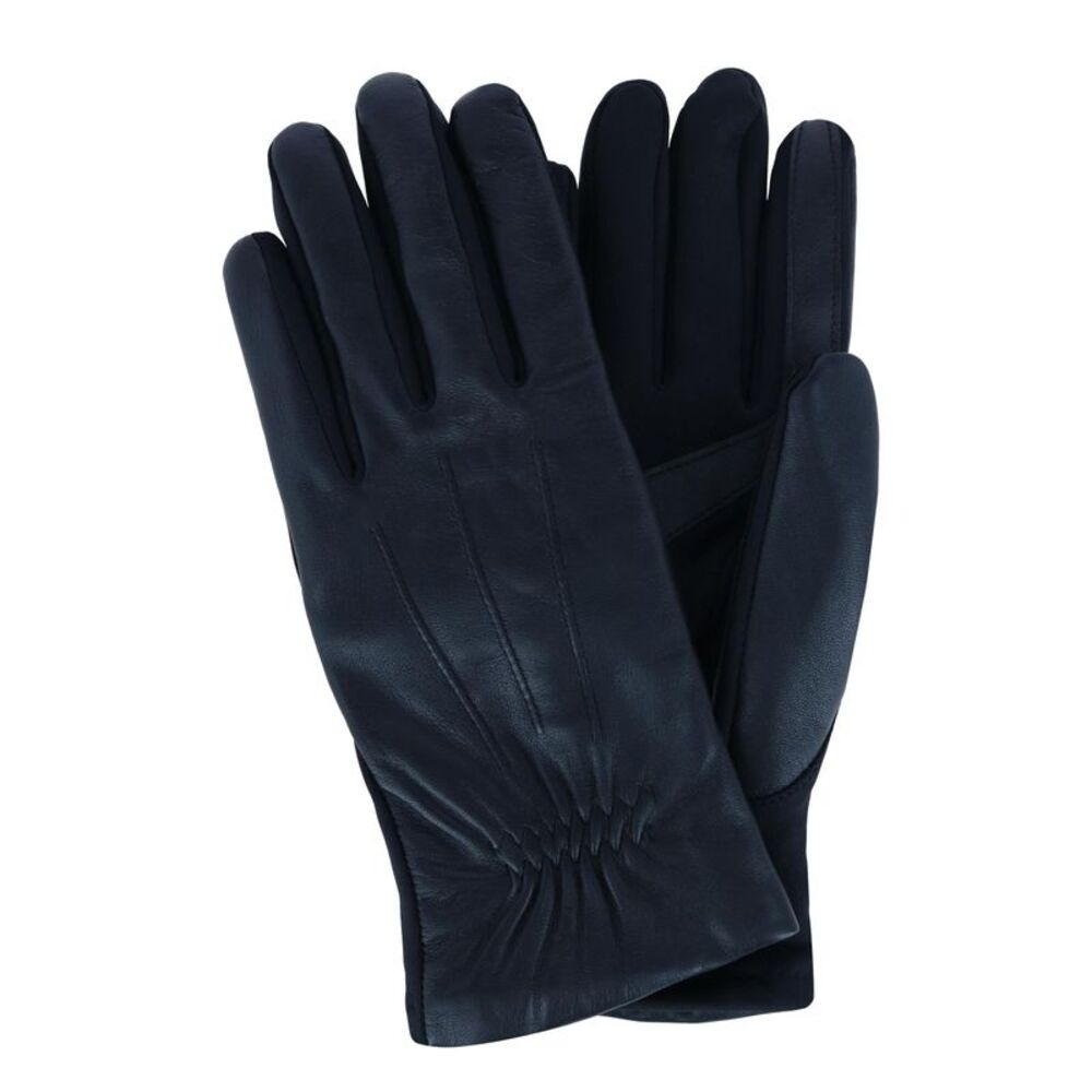 Isotoner Women's Stretch Leather Winter Glove with Gathered Wrist